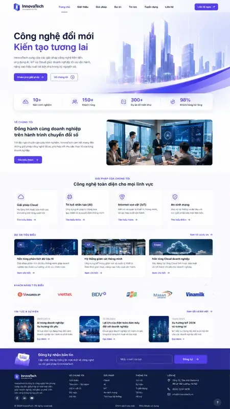 Mẫu giao diện website Website công nghệ & phần mềm (InnovateTech) tại Đà Lạt