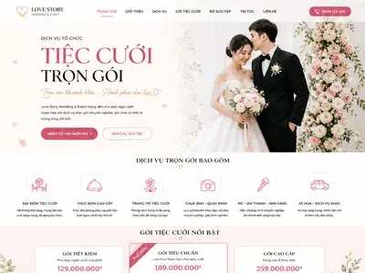 Mẫu Website Dịch Vụ Tổ Chức Tiệc Cưới (EverAfter)